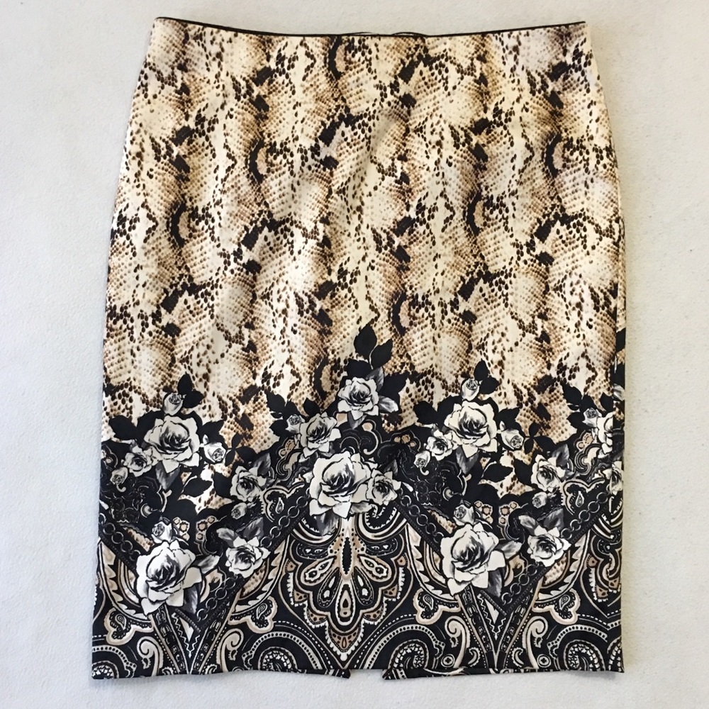 WHBM Snakeskin Floral Skirt Size 12